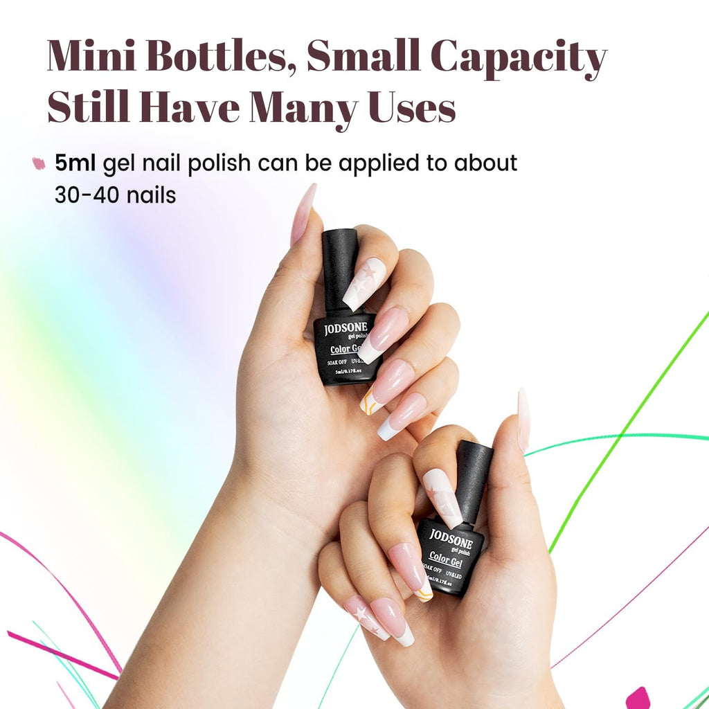 JODSONE 36-Teiliges Gel-Nagellack-Set, 32 Farben, Gel-Nagellack-Set, Basislack, Glänzend, Matt Und Glitzernder Decklack, Nagellack-Set, Grün, Blau, Rot, Rosa, Kollektion, Geschenke Für Frauen