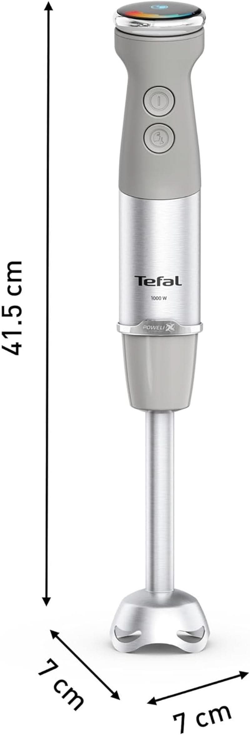 Tefal Quickchef+ 3-In-1 XL Stabmixer/Zerkleinerer/Schneebesen, 1000 W, Intuitive Geschwindigkeitsregelung, Turbo-Taste, Powelix-Messer-Technologie, Edelstahl, Grau, HB67MB30 Kitchen Naty Shop