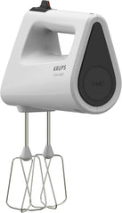 Krups GN4001 3 Mix 4000 Handmixer | 450 Watt | Robustes Design | Variabler Geschwindigkeitsregler | Turbo- und Auswurf-Funktion | inkl. 2 Rührbesen und 2 Knethaken | Weiß/Grau Kitchen Naty Shop