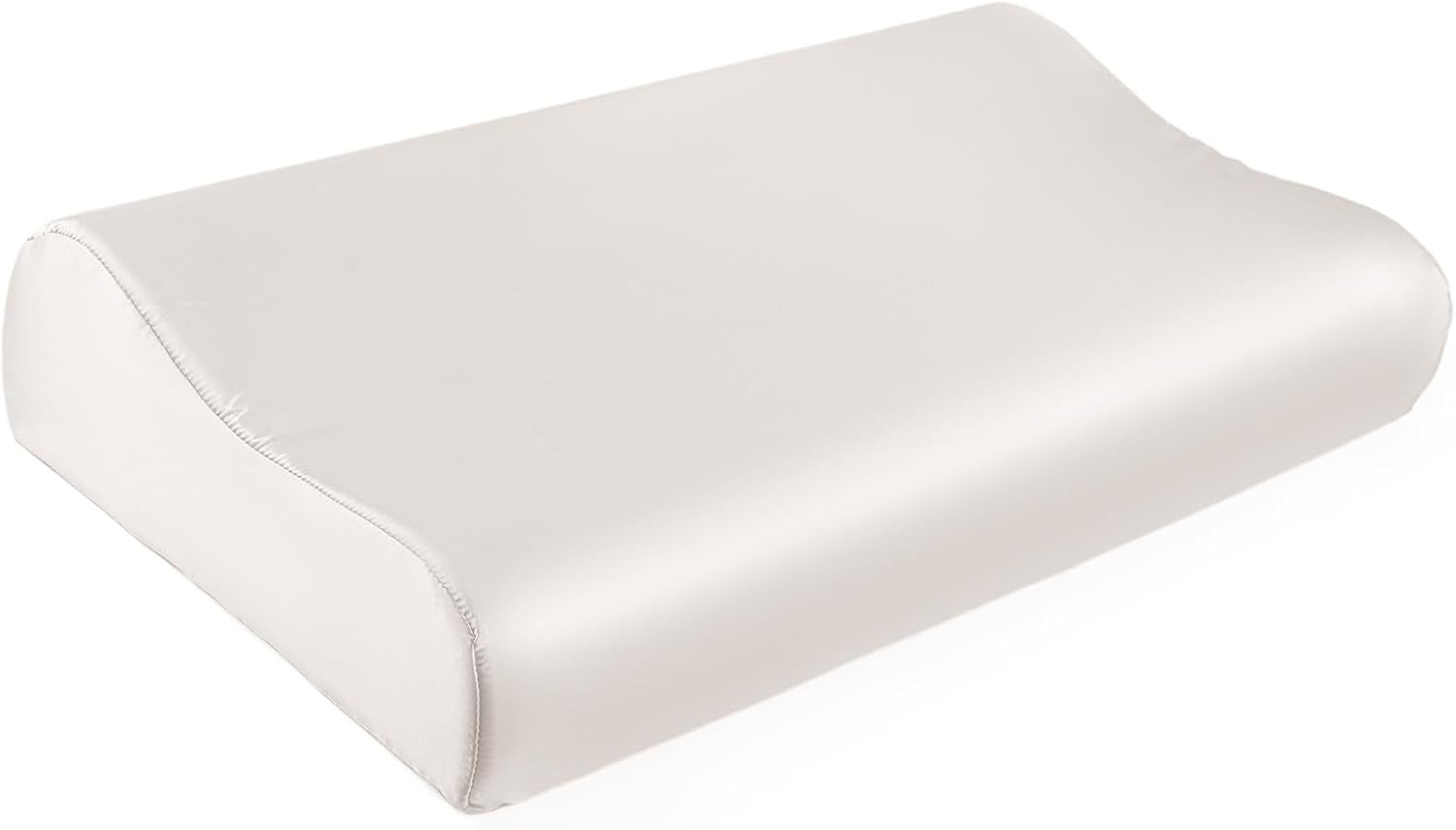 Față de pernă THXSILK din mătase de dud 19 Momme pentru pernă contur din spumă cu memorie, pernă cervicală din latex, hipoalergenică, lavabilă (50 x 30 x 10/7 cm, gri închis)