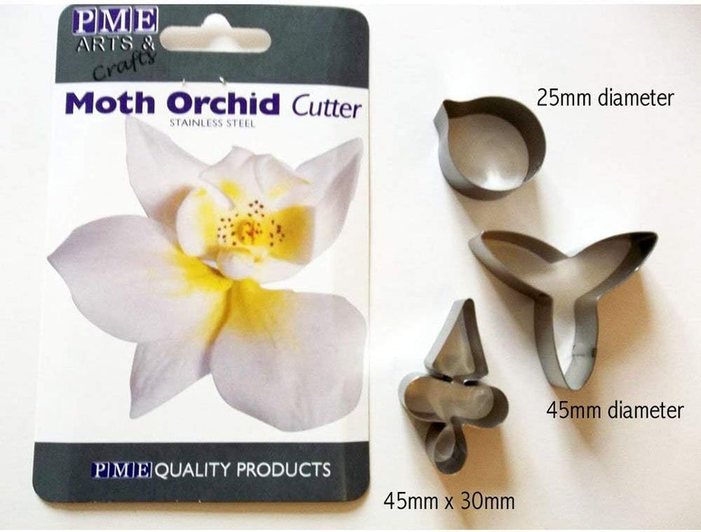 MO223 Decupator de flori, orhidee lunară, asortiment, oțel inoxidabil, argintiu, 4 x 1,2 x 4,2 cm, 3 bucăți