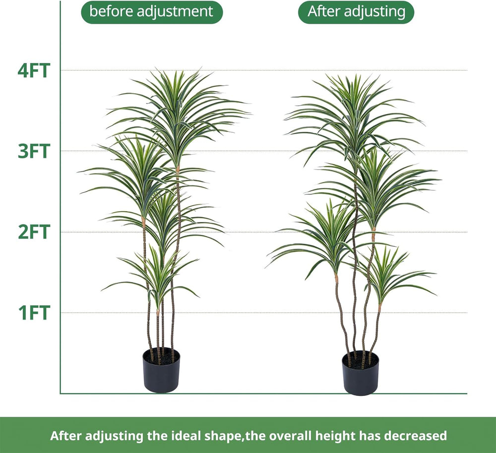 Künstliche Dracaena-Pflanzen Für Den Innenbereich, 120 Cm Hohe Künstliche Tropische Bodenpflanzen Für Den Innenbereich Hoher Künstlicher Topf Künstliche Bäume Für Die Dekoration Von Home-Office
