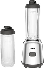 Tefal BL15FD Mix Und Move Mini-Standmixer, 300 Watt, 2 Flaschen To-Go in Premium Tritan, Kompaktes Design, Einfach Zu Reinigen, Abnehmbare Klingen, Einknopfbedienung, Silber/Grau Mutter und Kind Naty Shop
