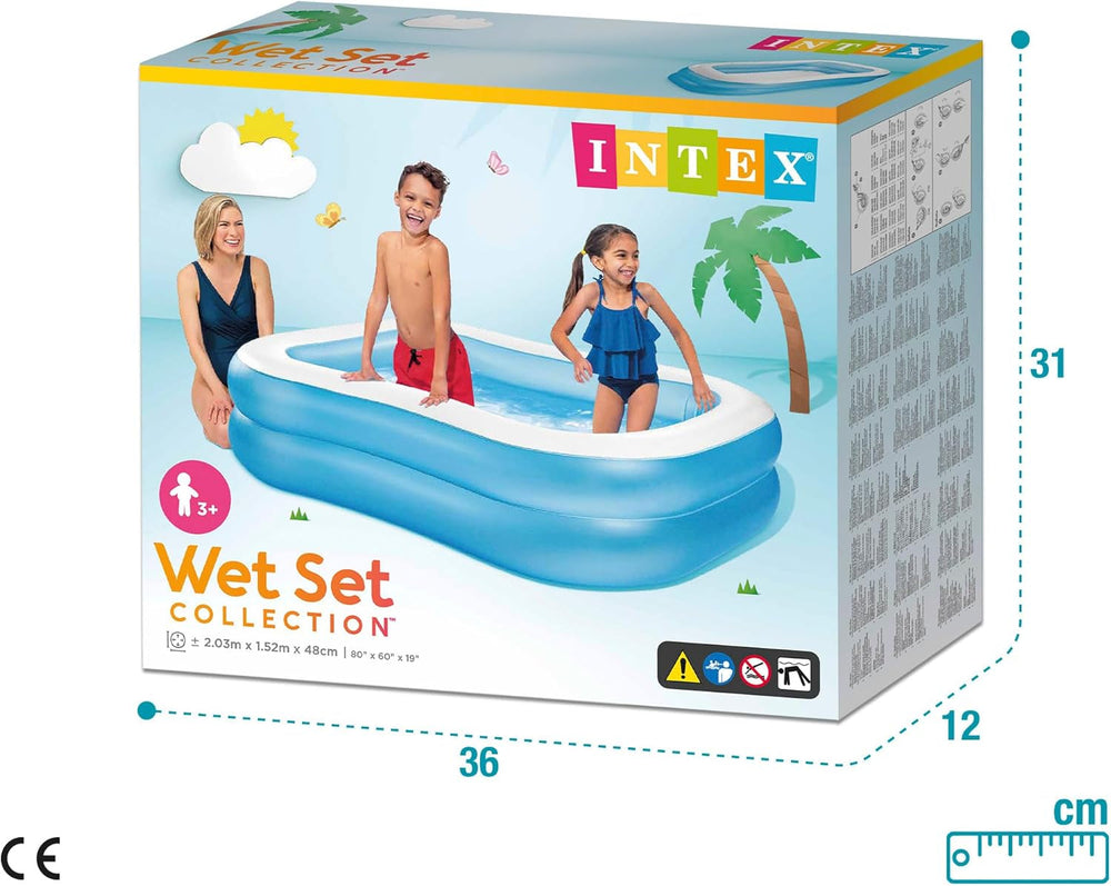 Piscină familială Intex Swim Center, umflată, dimensiuni: 203 cm x 152 cm x 48 cm (57180NP)