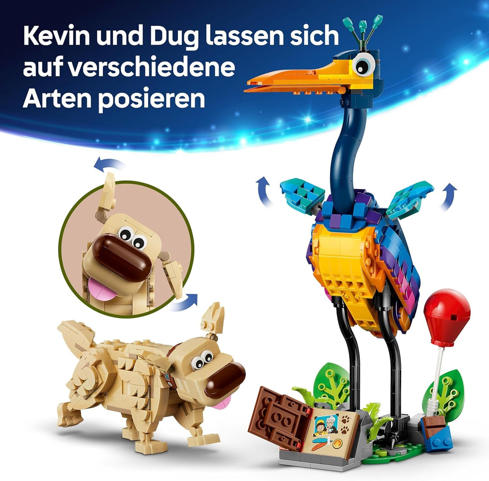 LEGO ǀ Disney and Pixar Kevin und Dug - Spielzeug Golden Retriever Hund & exotischer Vogel - DIY Deko fürs Kinderzimmer - Geburtstagsgeschenk für Mädchen ab 9 Jahren & Fans des Films Oben - 43290