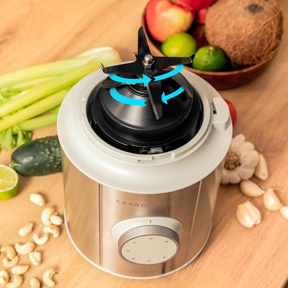 Cecotec Standmixer Grand Katana 2700MAX Total Destroy W. Maximalleistung 2700W, Gegenläufige Technologie, 8-Klingen-Messer Mit Schwarzer Titanbeschichtung, Thermoresistenter Krug 1.8L Mutter und Kind Naty Shop