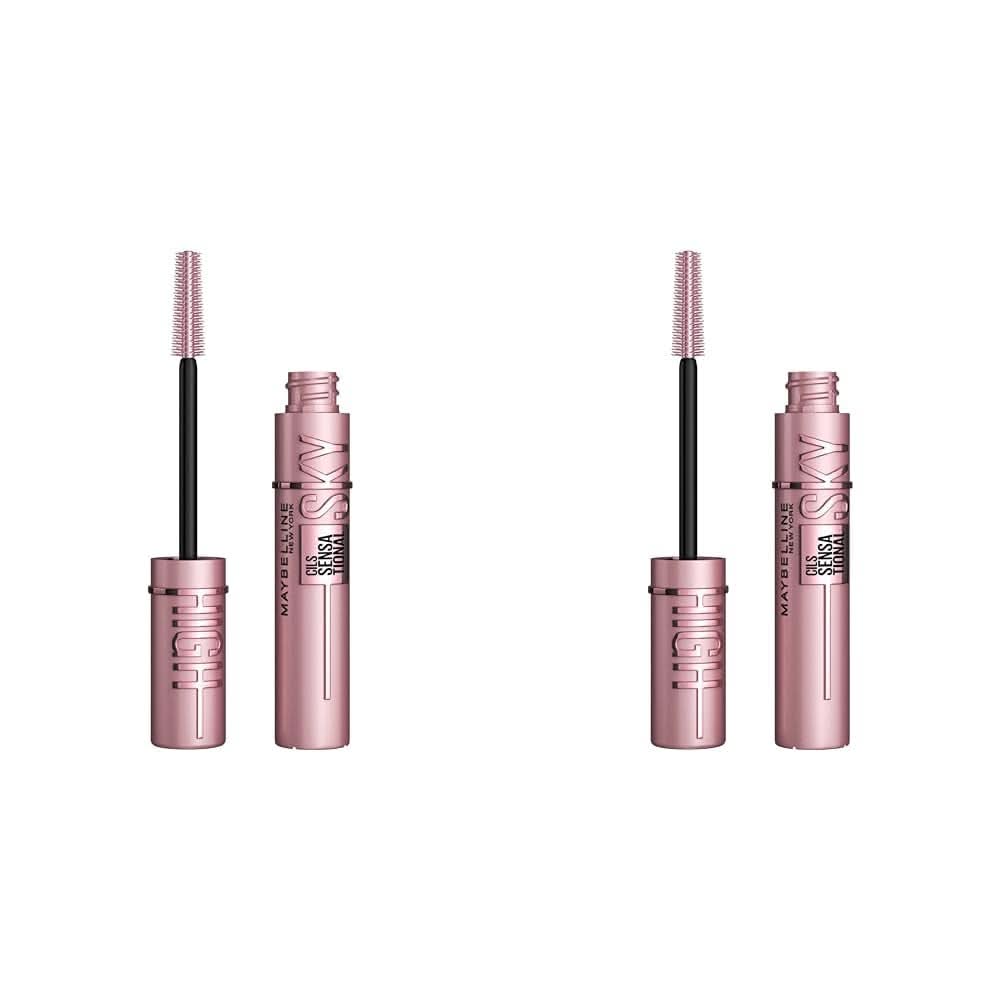 Maybelline Lash Sensational Sky High Cosmetice si Infrumusetare Naty Shop Very Black 9.6 ml (2 bucati) Lash Sensational Sky High Mascara, Very Black