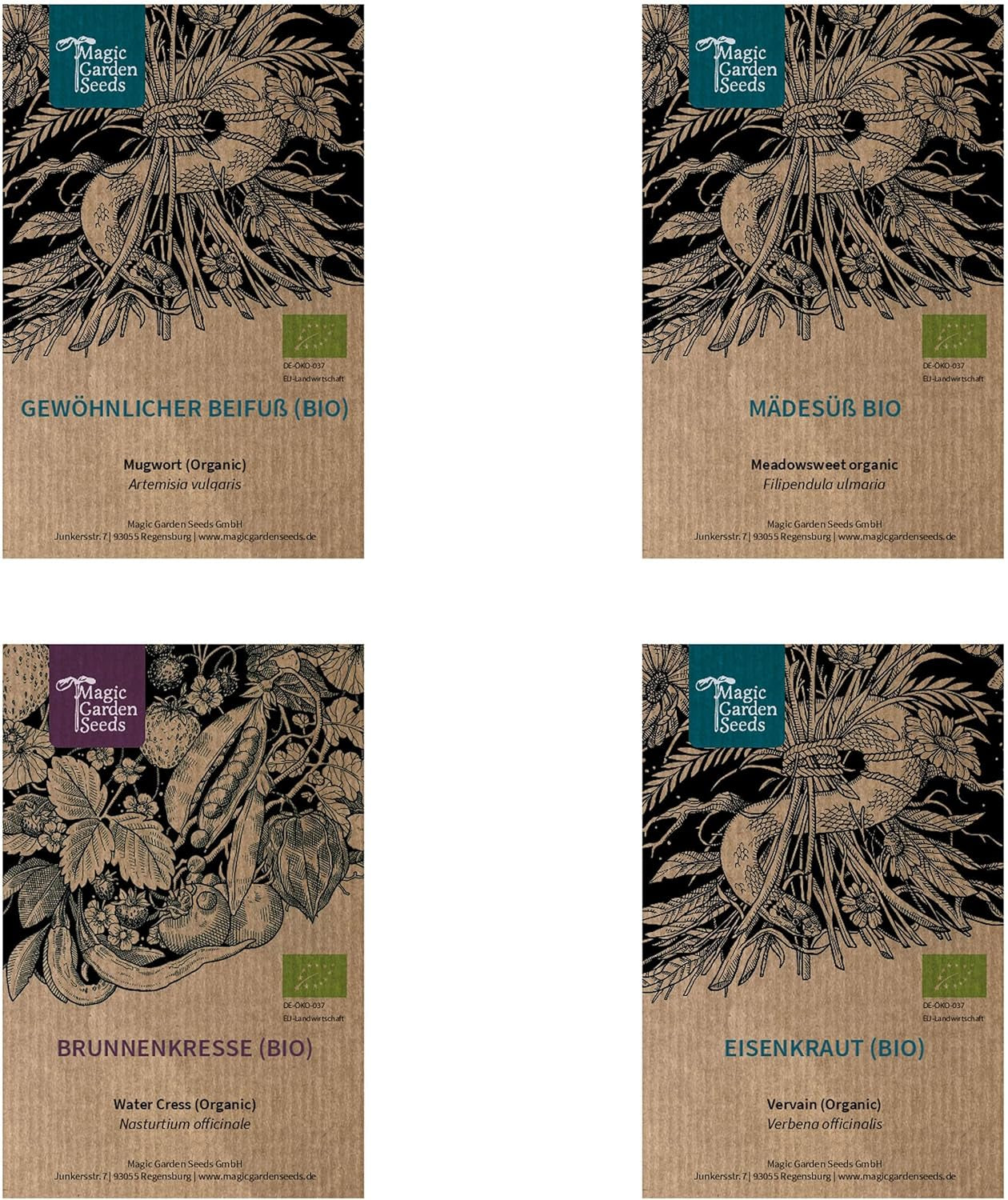 Heilige Druiden-Pflanzen (Bio) - Samen-Geschenkset Mit 4 Magischen Pflanzen Der Keltischen Druiden