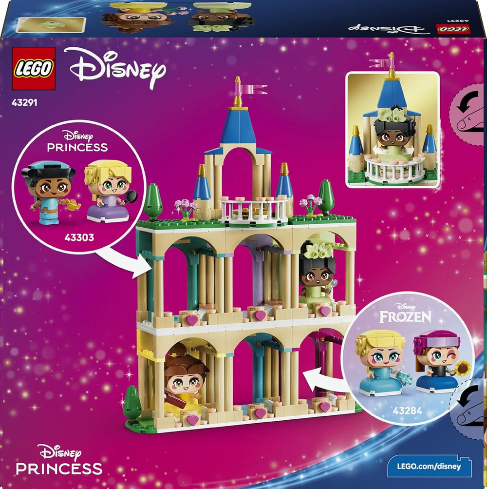 LEGO ǀ Disney Princess Die Mini-Prinzessinnen Belle und Tiana mit ihrem Schloss - Spielzeug mit 2 Minipuppen und Zubehör - DIY Deko - Geschenk für Mädchen ab 5 Jahren und Disney Fans - 43291