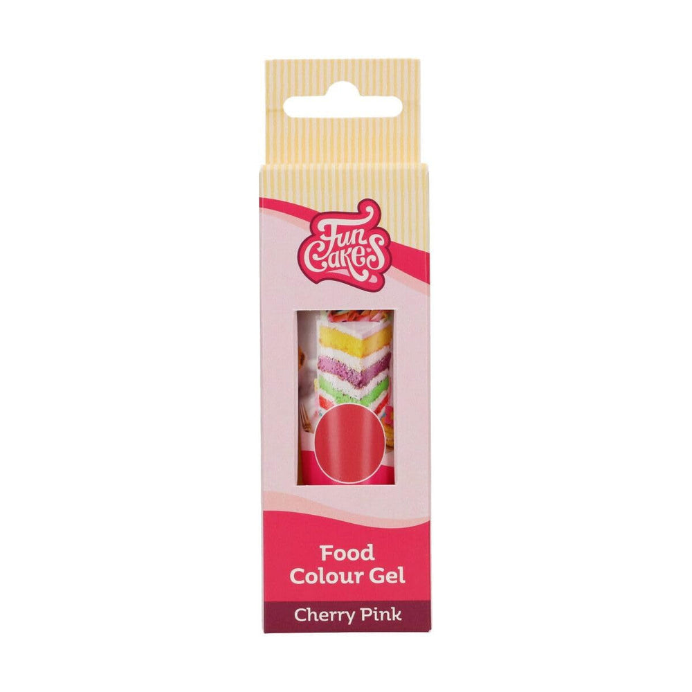 Colorant alimentar Funcakes Gel Roz Cireș: Colorant alimentar foarte concentrat pentru aluat, cremă, fondant, marțipan, produse de patiserie, dozare ușoară, picături individuale pentru a crea culori vibrante, Halal, 30 g