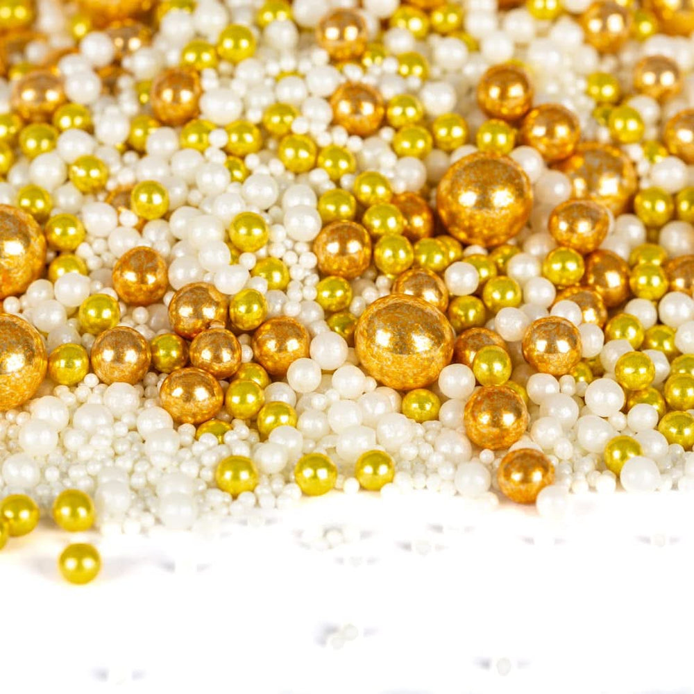 Super Streusel Gold Glimmer, Sprinkles cu tematica de Crăciun, 180 grame Sprinkles Naty Shop