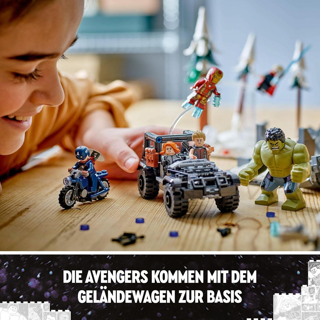 LEGO Marvel Avengers Assemble: Age of Ultron, set de construit și jucat cu 8 minifigurine de supereroi precum Thor, Hulk și Iron Man, jucărie de construit pentru băieți și fete, set de aventură 76291 Seturi de constructie Besuche den LEGO-Store