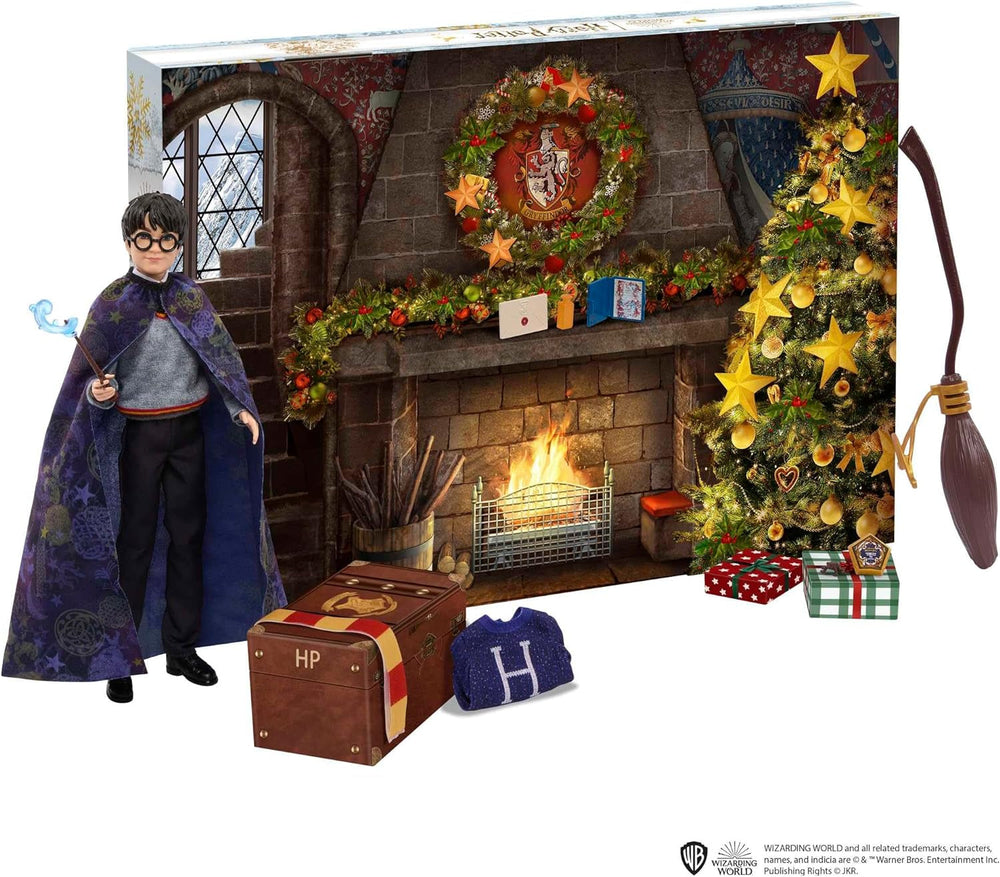 HARRY POTTER Gryffindor-Adventskalender – 24 Geschichten, magische Überraschungen, Hogwarts-Gemeinschaftsraum, lebensechtes Gesicht, für Fans ab 6 Jahren, HND80 Naty Shop-Puppen