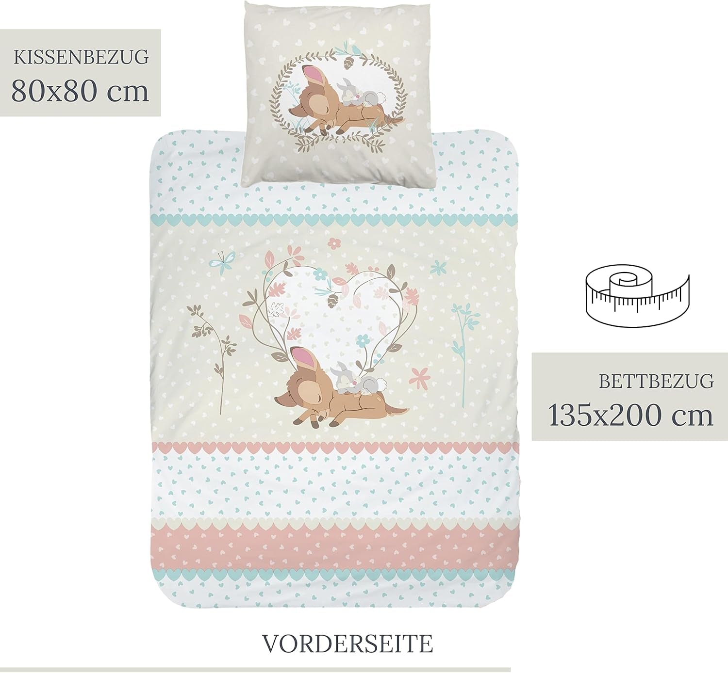 Bettwäsche für Mädchen, Bambi, 100 % Baumwolle. Bettwäsche – Kinder Naty Shop