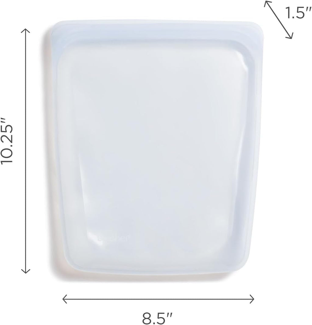 Stasher Bag Premium silicon sac reutilizabil pentru alimente, jumătate de galon, albastru, durabil, cuptor, mașină de spălat vase și congelator sigur, ecologic, sac de prânz, pentru prepararea alimentelor, 1893ml Cutii depozitare alimente Naty Shop