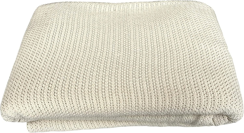 Family Bedding Pătură celulară roz pentru pat dublu, bumbac, cuvertură de pat mare, reversibilă, ușoară, termică, moale, pătură celulară tradițională, 230 X 230 cm Plapumi si pilote Naty Shop Culoare crem 230X230Cm