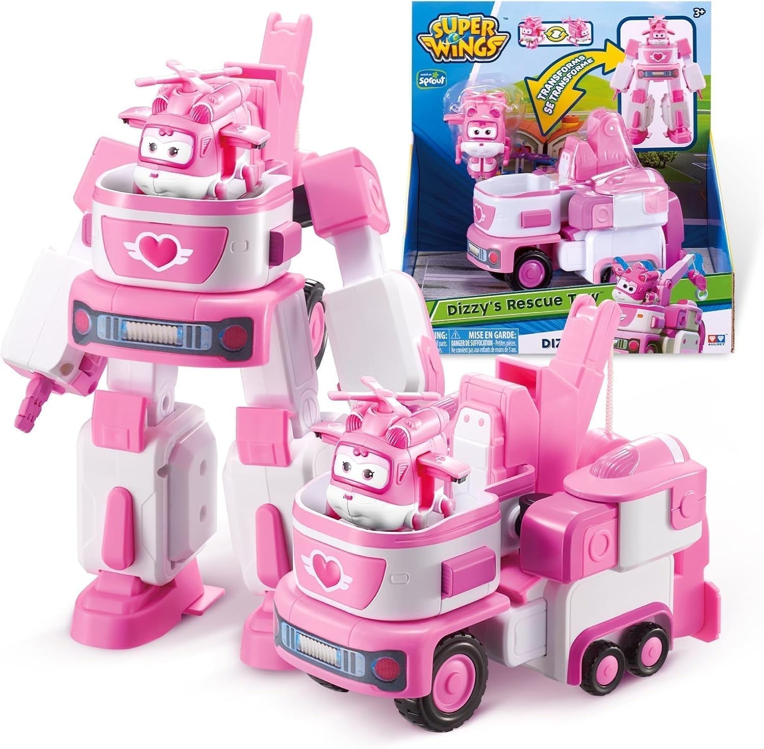 SUPER WINGS – WANDELBARES ROBOTERFAHRZEUG „PAUL'S CRUISER“ 18 cm + 1 FIGUR 5 cm – Transform-A-Bots Spielzeugauto und Flugzeug aus der Zeichentrickserie – Spielzeug für Kinder ab 3 Jahren. Actionfiguren Naty Shop Dizzys Lebensader