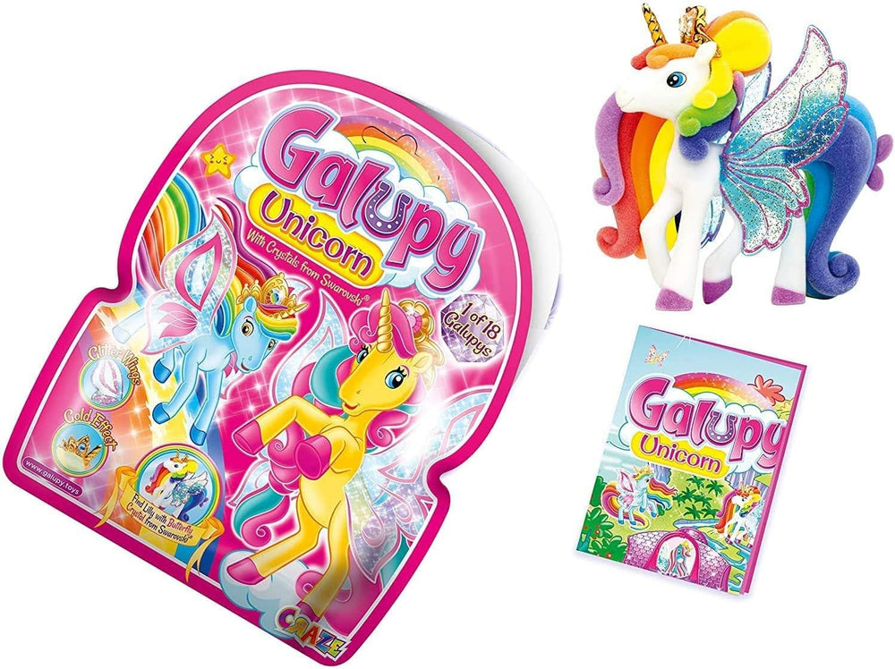 Galupy Einhorn – 3er-Pack Einhornfiguren, Einhornspielzeug zum Sammeln, Shiny Wings Ponyfiguren und Swarovski-Kristall-Actionfiguren im Naty Shop