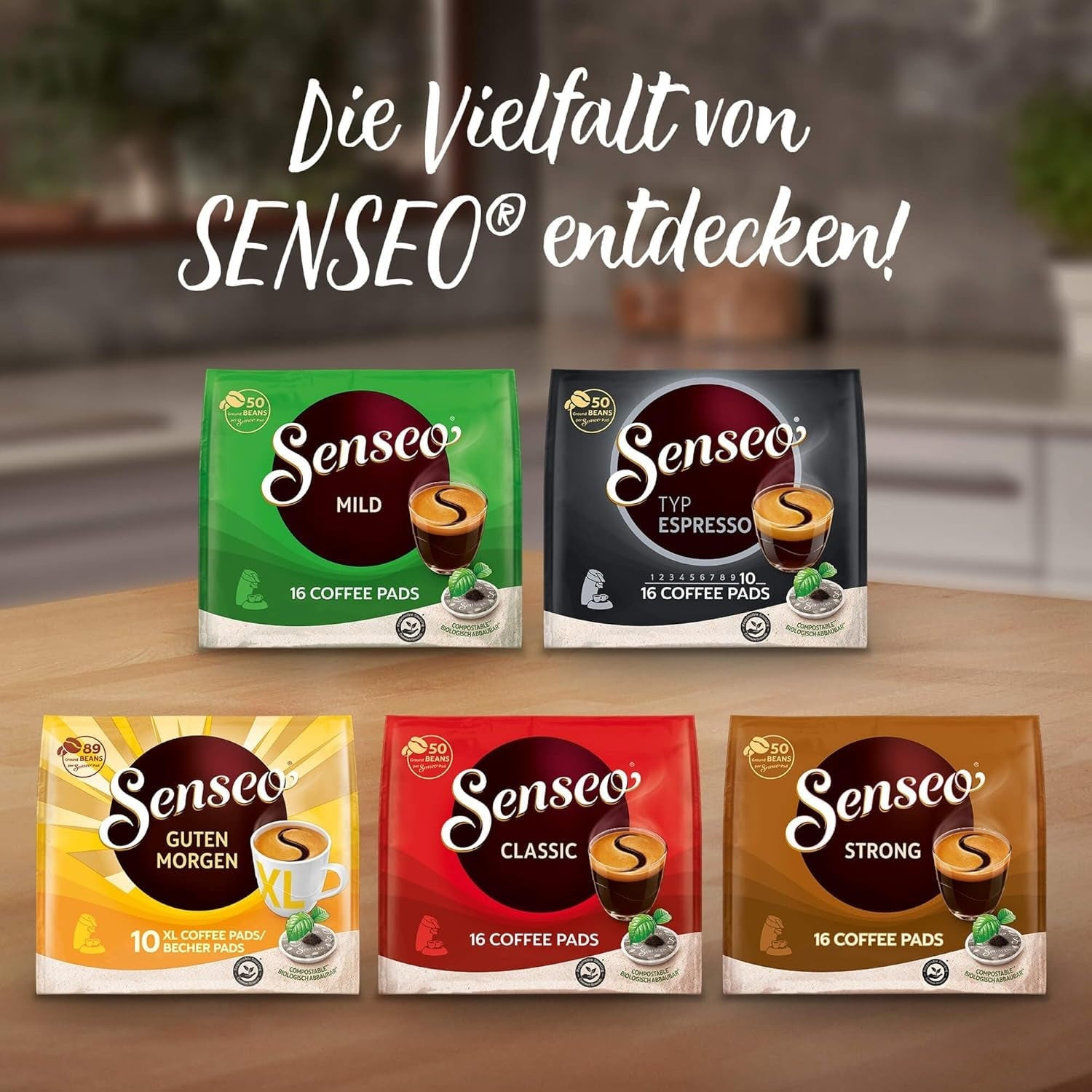 Senseo Pads Guten Morgen Strong XL, 5 x 10 Getränke, 50 Kaffeepads