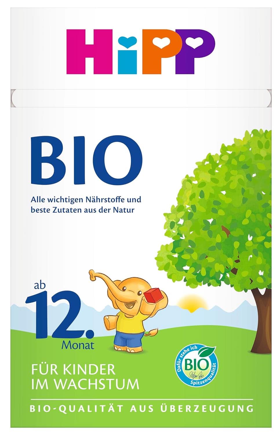 Hipp BIO, Milch für Kinder, 4er Pack (4 x 600 g) Mutter und Kind Naty Shop Neue Formel Bio-Milchnahrung für Kinder