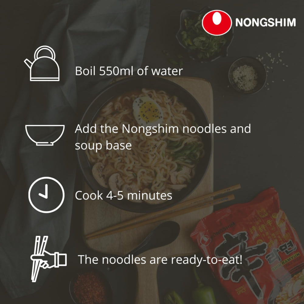 NONGSHIM - Supă instant cu tăiței Kimchi - (1 x 120g)