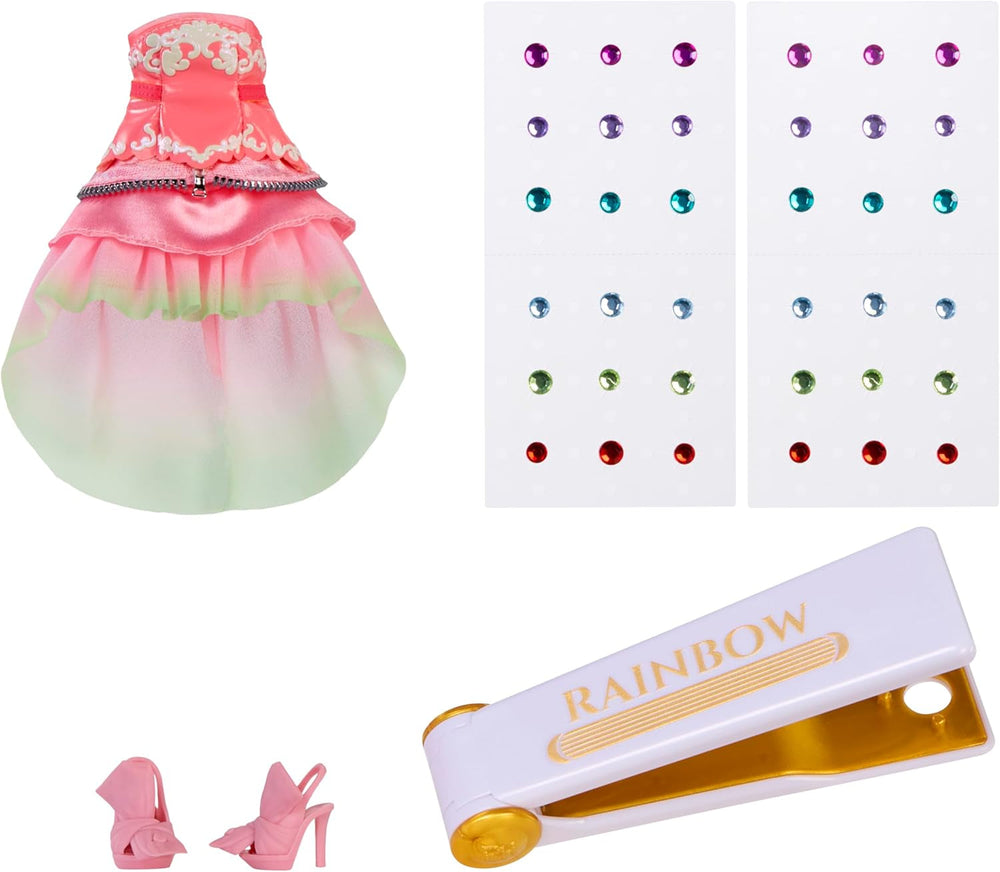 Rainbow High Be Dazzling – Adeline Rose – Rosa 28 cm Modepuppe mit Verzierungswerkzeug, Funkelnden Schmucksteinen und Styling-Accessoires