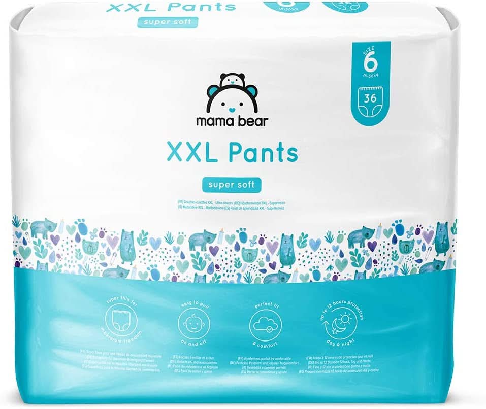 Mama Bear Panty scutece XXL mărimea 6 (18-30 kg), 72 de bucăți (2 pachete de 36) Mama si Copilul Naty Shop 6 (72 buc)