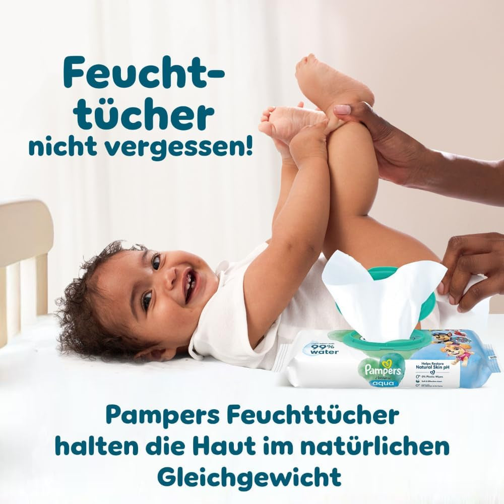 Scutece Pampers Baby-Dry Ediția Patrula Cățelușilor, mărimea 5, 186 de scutece, 11 kg - 16 kg, protecție împotriva scurgerilor de până la 100% și confort toată noaptea