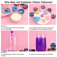 Essbares Glitzerset, Pulver, 3 Gramm pro Farbe Naty Shop