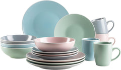 MÄSER 934006 Serie Elissa, Modernes Geschirr Set Für 4 Personen in Bunten Mattglasuren Mit Weißem Rand, 16-Teiliges Kombiservice, Steinzeug, Bunt Naty Shop Default Title