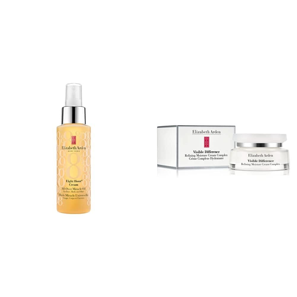 Elizabeth Arden – Eight Hour, feuchtigkeitsspendendes Öl für Gesicht, Körper und Haare, 100 ml Kosmetik und Schönheit Naty Shop-Paket mit Arden Visible Difference