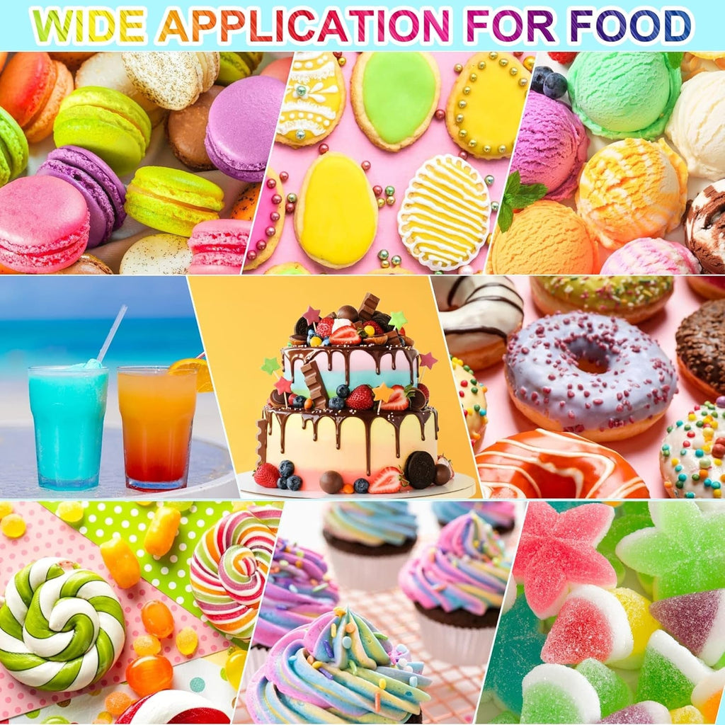 Colorant alimentar, 7 x 12 ml, colorant alimentar lichid foarte concentrat. Set de culori, pentru colorarea aluatului, băuturilor, aromelor, săpunurilor, slime-ului. Decorațiuni pentru torturi, articole de copt (84 ml)