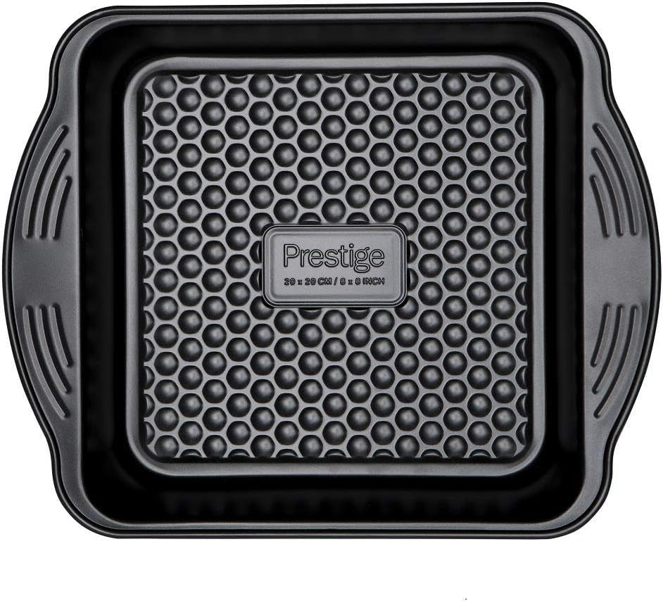 Prestige 48227 Aerolift Muffin Zinn, Carbon Steel, Schwarz Matrite si tavi pentru copt Naty Shop 20Cm Eckig Kuchenform