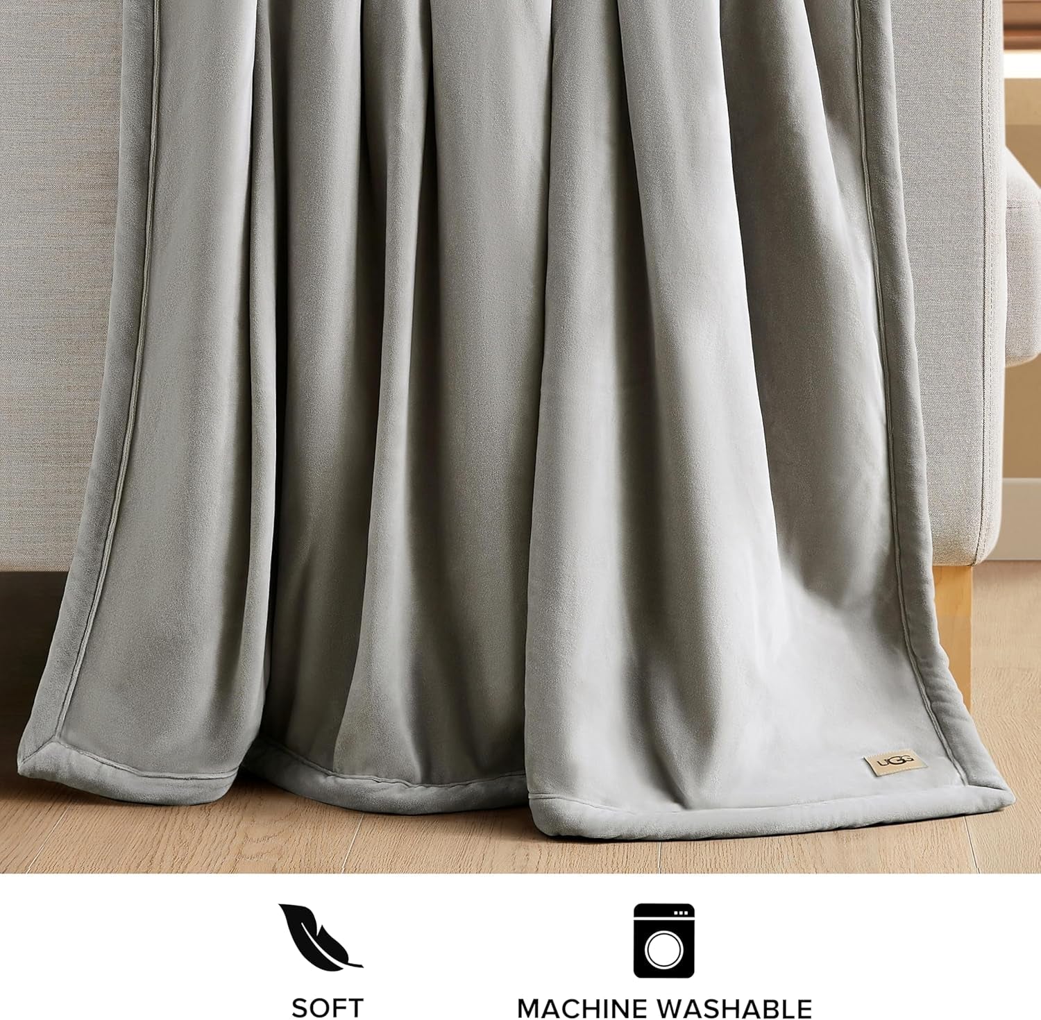 UGG 01465 Bliss Sherpa-Überwurfdecke, vollständig wendbar für Couch oder Bett, maschinenwaschbar, pflegeleicht, weicher Plüsch, übergroße Luxusdecken, 178 x 127 cm, Seal Naty Shop Bettdecken und Steppdecken