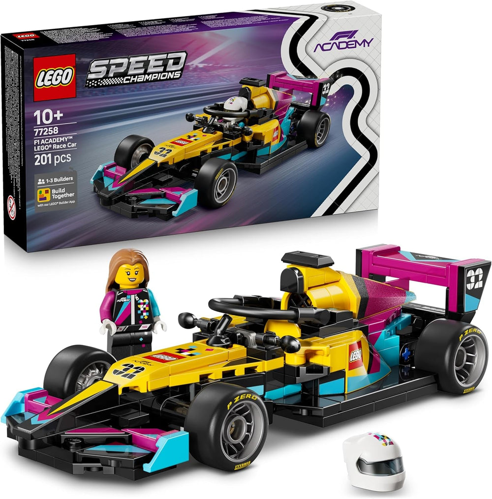 LEGO Speed Champions F1 ACADEMY Rennwagen - Spielzeug Modellauto - Mit Formel 1 Rennfahrerin Minifigur - Geschenk für Mädchen, Jungen & Erwachsene Fans ab 10 Jahren - 77258