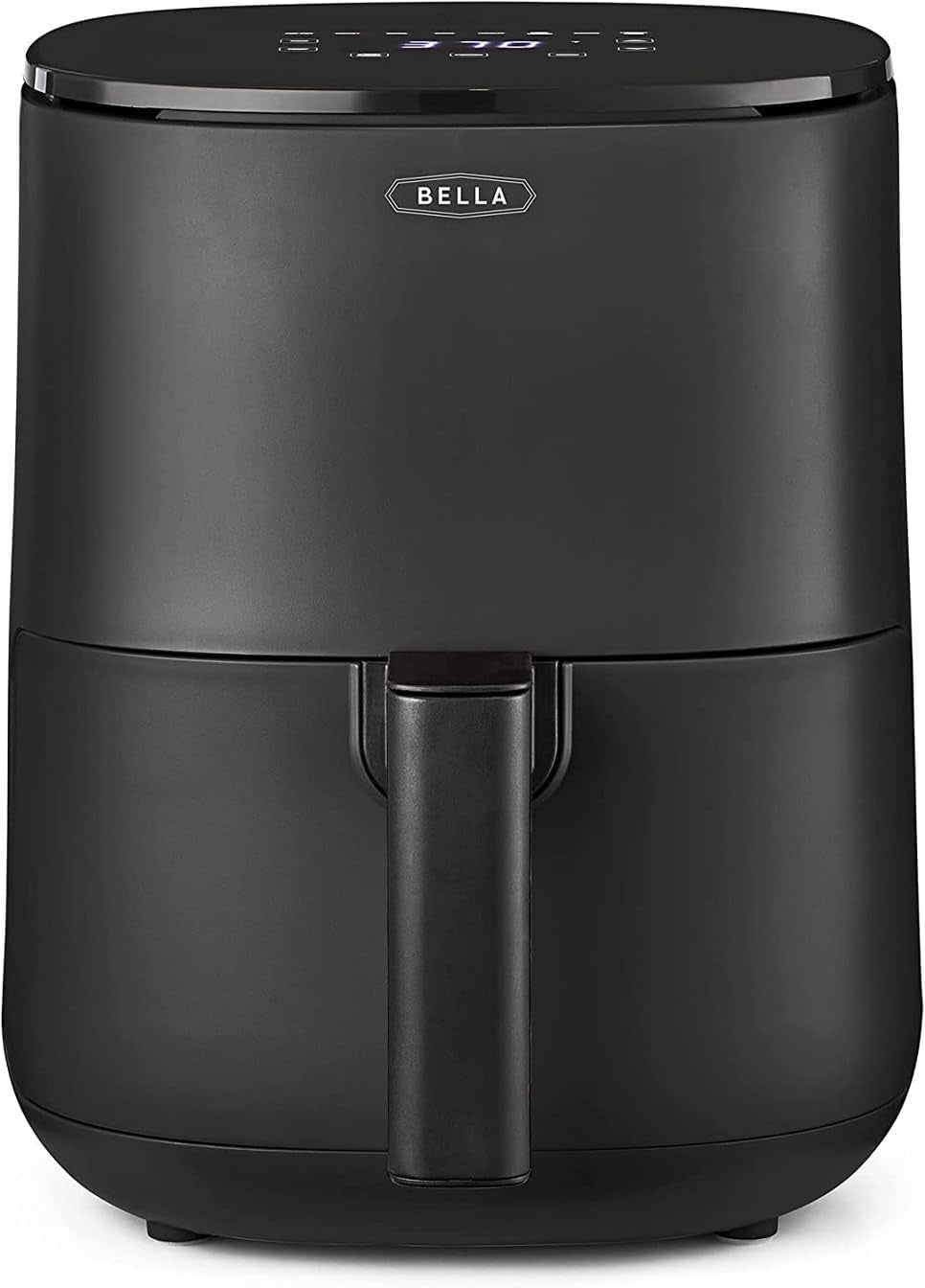 BELLA Heißluftfritteuse 1,9 l, kompakter 5-in-1-Multikocher, Antihaftbeschichtung, spülmaschinenfester Korb, Haushaltsgeräte, Naty Shop, Schwarz, 3 l Touchscreen