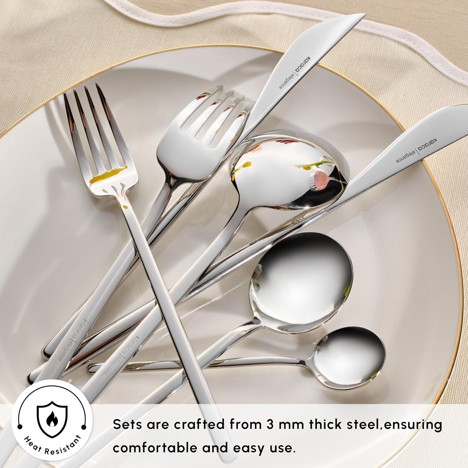 Karaca Focus Elegance, set de tacâmuri de 84 piese, 12 persoane Bucatarie Naty Shop