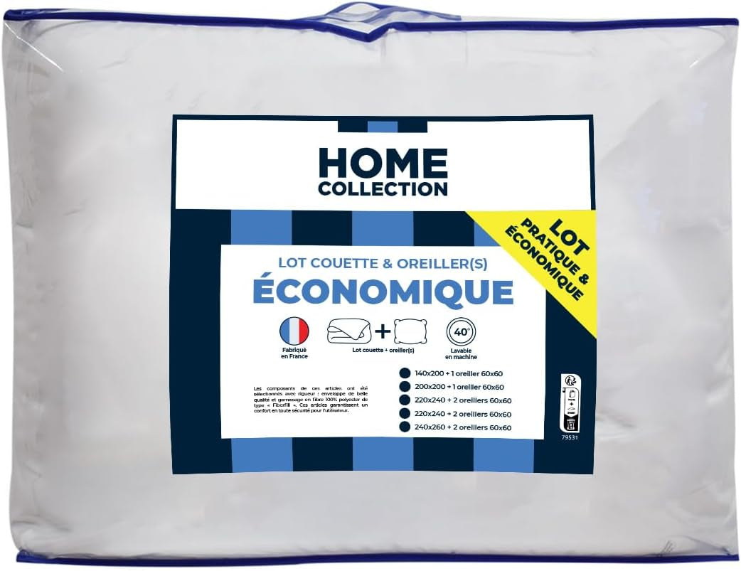 Bleu Calin Home Collection Pachet plapuma 'Caline' 2 persoane 220X240 Cm cu 2 perne 60X60 Cm, alb Plapumi si pilote Naty Shop 240 X 220 Cm
