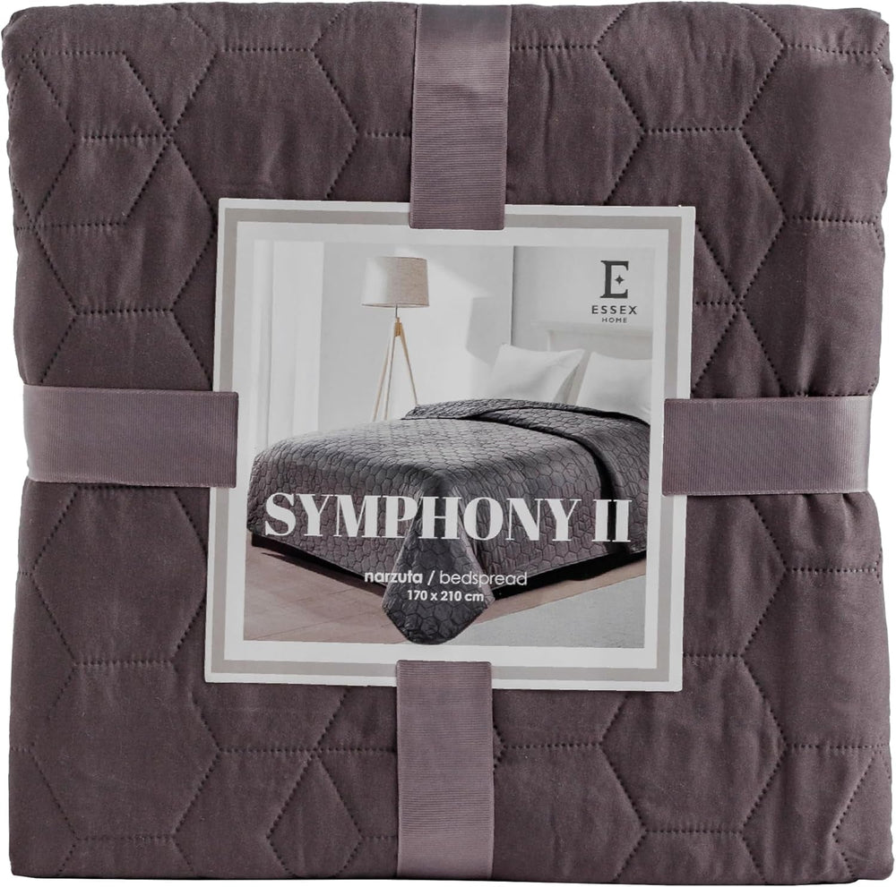 ESSEX - Tagesdecke 200 x 220 cm, ideal für das Schlafzimmer, weiche und bequeme Tagesdecke, moderne Steppung - Botanische, grüne Betten und Decken Besuche den ESSEX-Store Grau (Symphonie) 170 x 210 cm