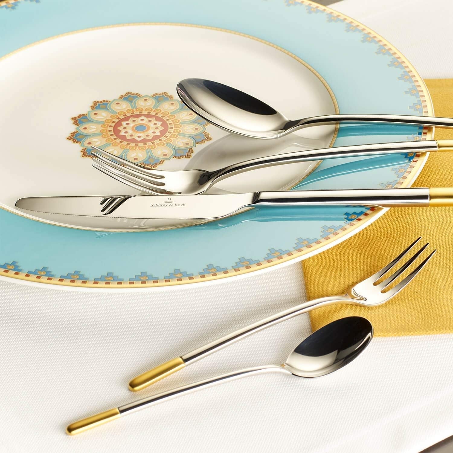 Villeroy & Boch - Ella Besteck teilvergoldet Gold, 30 Teile, 6 Personen, spülmaschinenfest, Edelstahl Kitchen Naty Shop