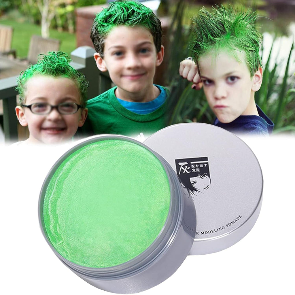 Vopsea de păr temporară Vopsea de păr nepermanentă Vopsea de păr DIY Ceară noroi Lavabilă Crema de vopsit păr colorat pentru petrecere Cosplay Halloween (alb) Vopsea pentru par Naty Shop Verde