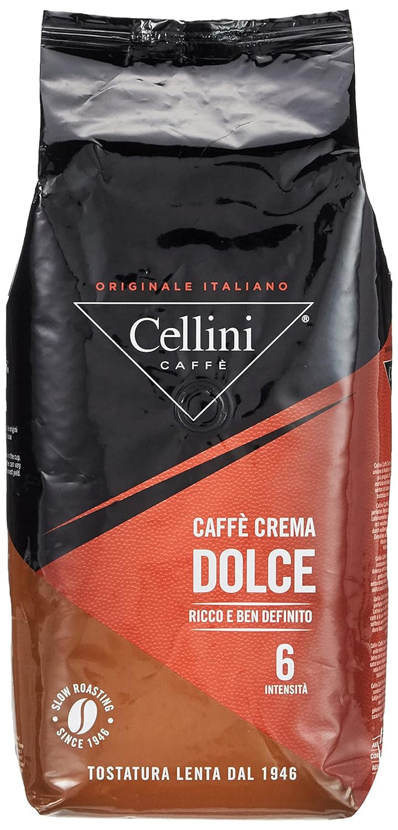 Cellini Caffè Crema Forte ganze Bohnen, 1000 g, 1 kg Kaffee Naty Shop 1 kg Dolce