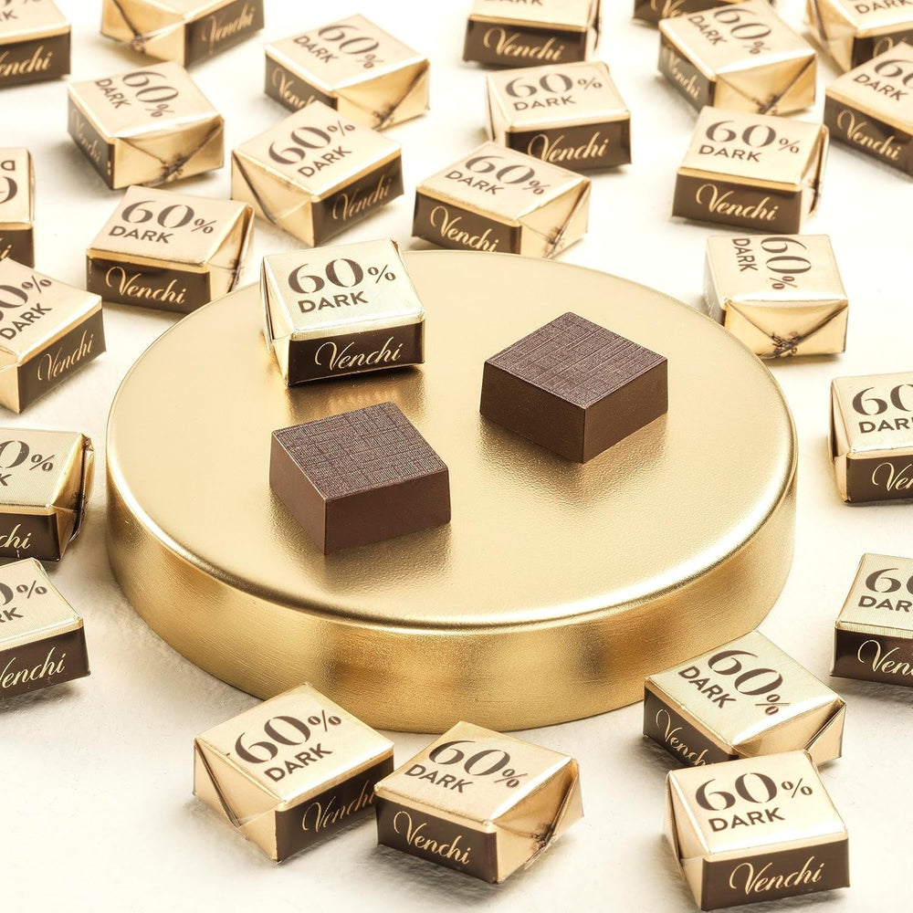 Venchi Cubotto din ciocolată neagră pură 60% într-un pachet de 1 kg – vegan, fără gluten