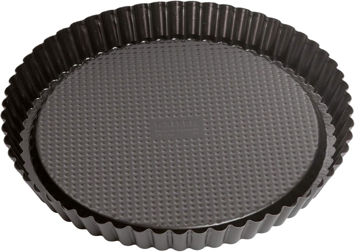 ORIGINAL KAISER Classic Obstbodenform 28 cm, Obstkuchenform, Gleichmäßige Bräunung & Classic Mini Torteletts 6 Stück, Tartelette Förmchen 10 cm, Tarteform Klein, Tortelettförmchen Antihaftbeschichte Backformen und Bleche Naty Shop