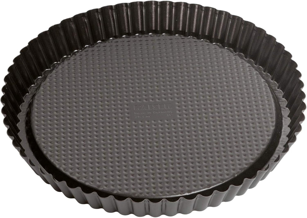 ORIGINAL KAISER Classic Obstbodenform 28 cm, Obstkuchenform, Gleichmäßige Bräunung & Classic Mini Torteletts 6 Stück, Tartelette Förmchen 10 cm, Tarteform Klein, Tortelettförmchen Antihaftbeschichte Backformen und Bleche Naty Shop