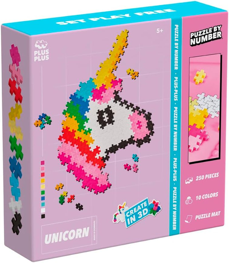 Plus-Plus 9603929, Geniales Konstruktionsspielzeug, Puzzle Einhorn, Kreativ-Bausteine, 250 Teile