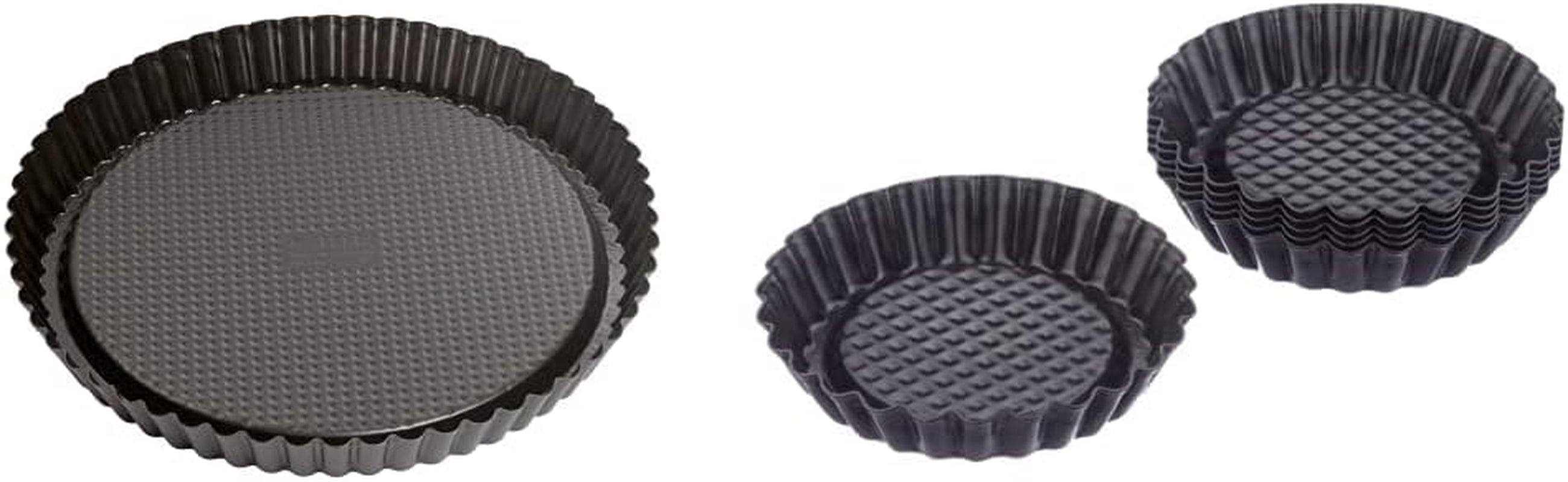 ORIGINAL KAISER Classic Obstbodenform 28 Cm, Obstkuchenform, Gleichmäßige Bräunung & Classic Mini Torteletts 6 Stück, Tartelette Förmchen 10 Cm, Tarteform Klein, Tortelettförmchen Antihaftbeschichtet Matrite si tavi pentru copt Naty Shop