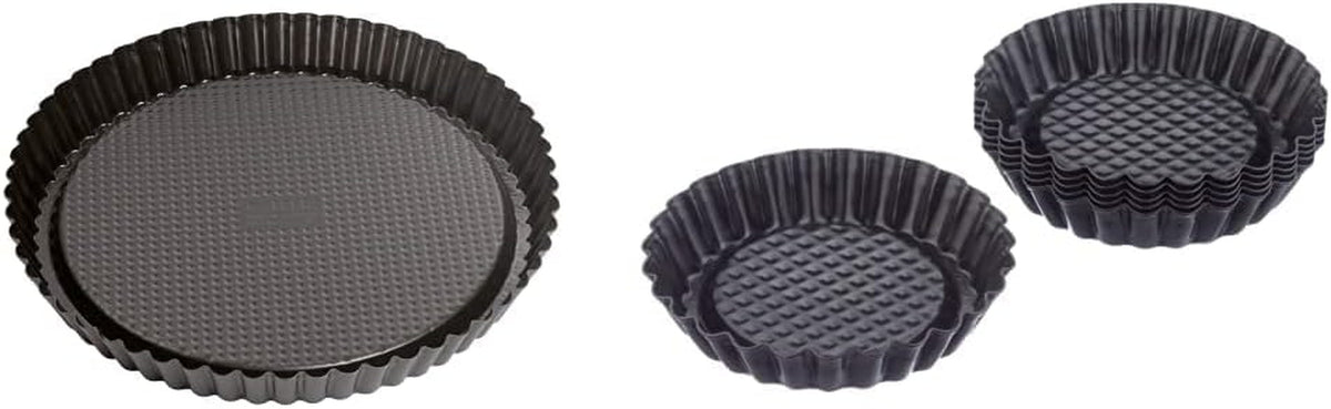 ORIGINAL KAISER Classic Obstbodenform 28 cm, Obstkuchenform, Gleichmäßige Bräunung & Classic Mini Torteletts 6 Stück, Tartelette Förmchen 10 cm, Tarteform Klein, Tortelettförmchen Antihaftbeschichte Backformen und Bleche Naty Shop