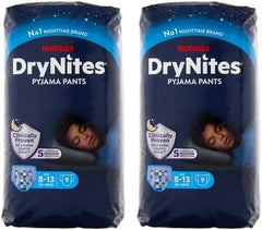 Scutece Huggies DryNites foarte absorbante pentru noapte, pentru enurezis, pentru băieți 8-13 ani (30-48 kg), 27 bucăți (3 x 9 bucăți), scutece-chiloți