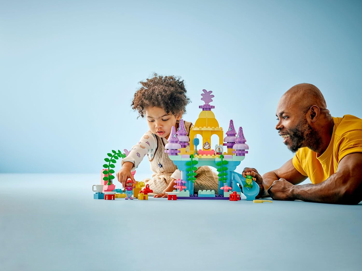 LEGO DUPLO Disney Arielles magischer Unterwasserpalast – Schloss Spielzeug aus Die kleine Meerjungfrau für Mädchen & Jungen ab 2 Jahren – Lernspielzeug für Kinder mit 3 Figuren – Geschenk – 10435